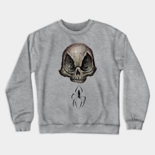 Spider on a Skull Hanging Out Crewneck Sweatshirt